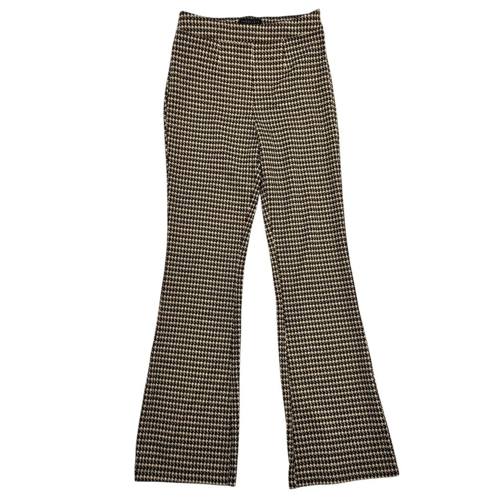 Sanctuary Filmore Houndstooth Flare‎ Leggings Pants NWT Size M Stretch Side Zip